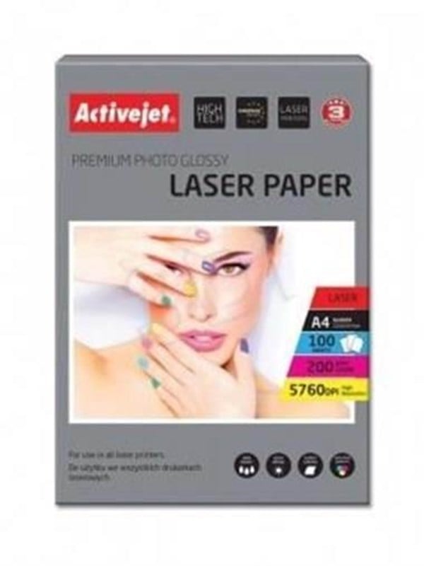 Activejet Premium Photo Glossy Laser Paper A4 100
