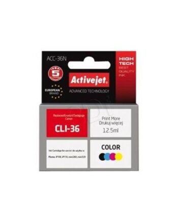 Activejet Tusz Activejet Acc-36n  Zamiennik Canon Cli-36 Su Blækpatron Sort  Cyan  Magenta  Gul
