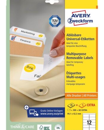 Avery Aftagelige Universaletiketter  99 1x42 3mm