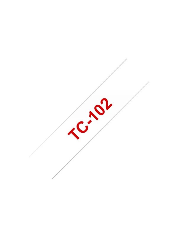 Brother Tc-tape 12mm Rød Tekst