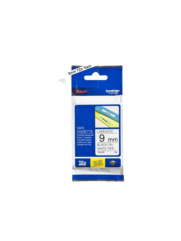 Brother Tze 221 Black On White Roll Cm