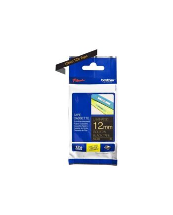 Brother Tze334 Gold On Black Roll      Cm          Cassette