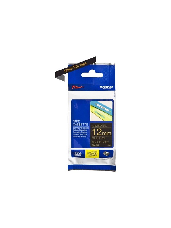 Brother Tze334 Gold On Black Roll Cm Cassette