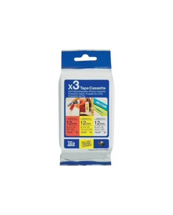 Brother Tze 31m3  -pack 1x Black On Red 1x Black On White And 1x Black On Yellow Laminated Tape  12mm   8m