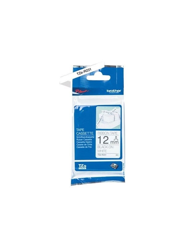 Brother Tze R231 Black On White Roll Cm