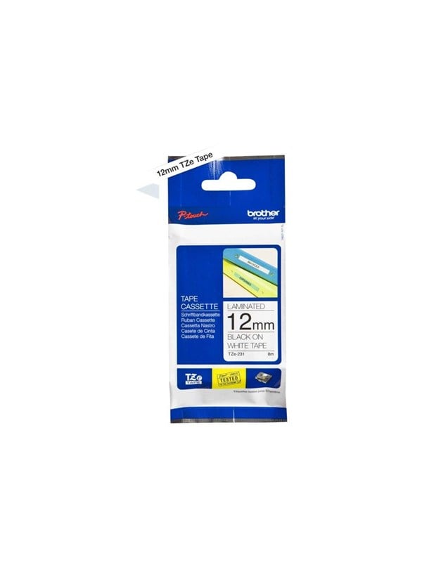 Brother Tze231 Tze 231 Labelling Tape Cassette Black On White 12mm Wide