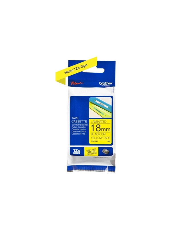 Brother Tze641 Yellow Black Tape 18mm