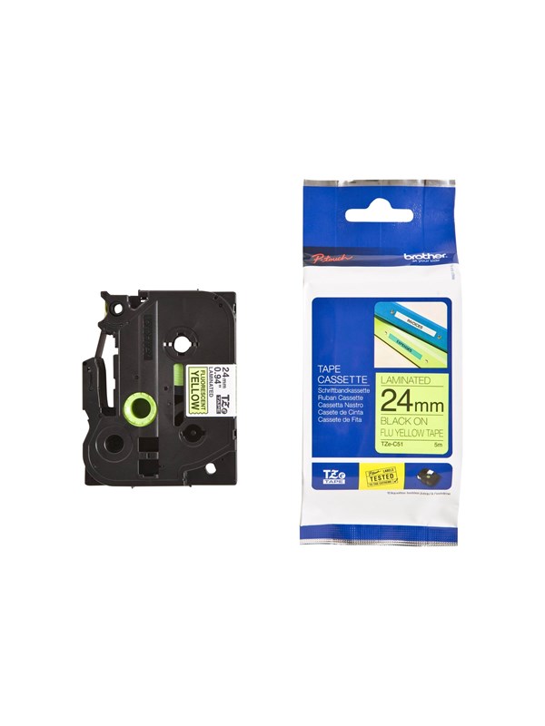 Brother Tzec51 Black On Yellow Roll 4cm 5m