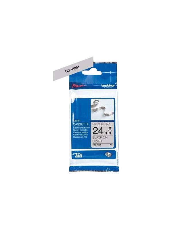 Brother Tzer951 Tze R951 Ribbon Tape Cassette Black On Silver 24mm Wide