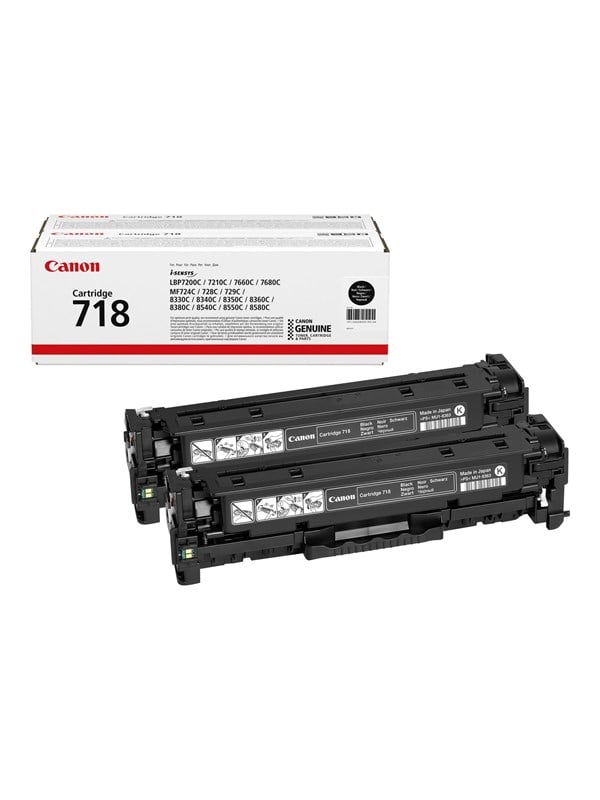 Canon Crg 718 2662b002 Black Twinpack Lasertoner Sort