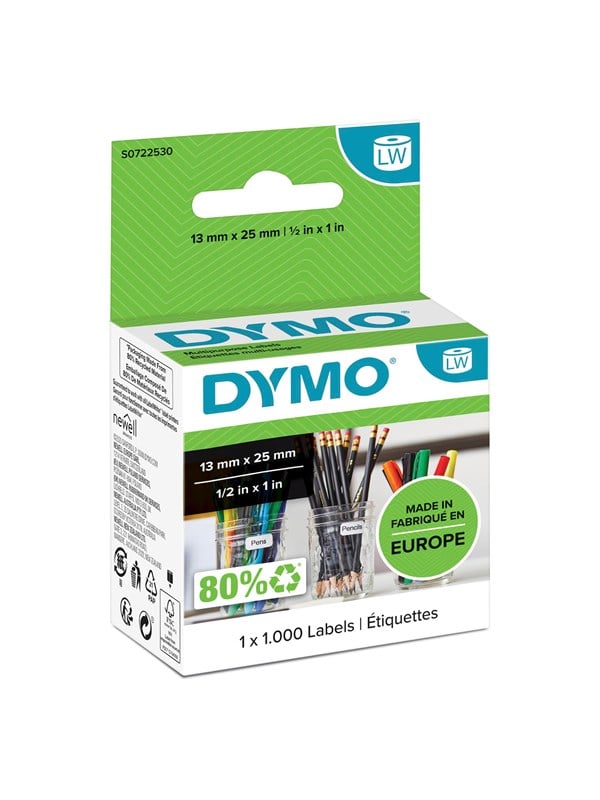 Dymo Labelwriter Små Multifunktionelle Etiketter 13mm 25mm Rulle 1000 Stk