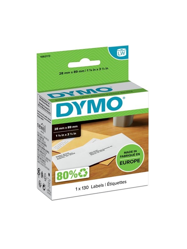 Dymo Labewriter Adresseetiketter 28mm 89mm Rulle 130 Stk