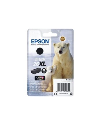 Epson 26  Black Ink Blækpatron Sort