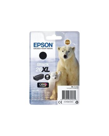 Epson 26 - Black Ink Blækpatron Sort