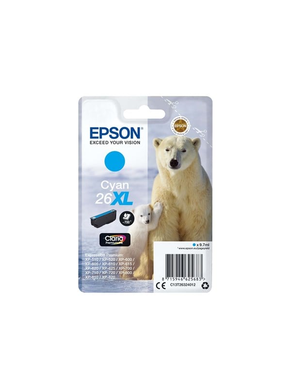 Epson 26 Blækpatron Cyan