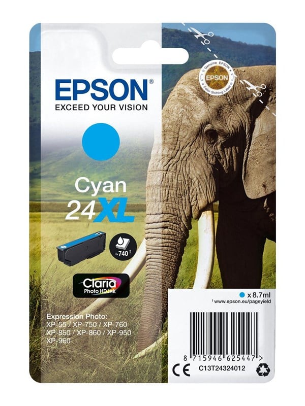 Epson 24 Blækpatron Cyan