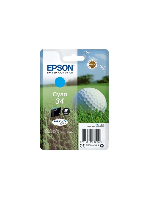 Epson 34 Cyan Original Blækpatron Blækpatron Cyan
