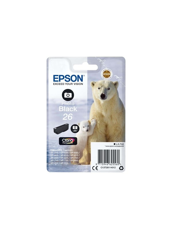 Epson 26 Foto-sort Original Blækpatron Blækpatron Foto Sort