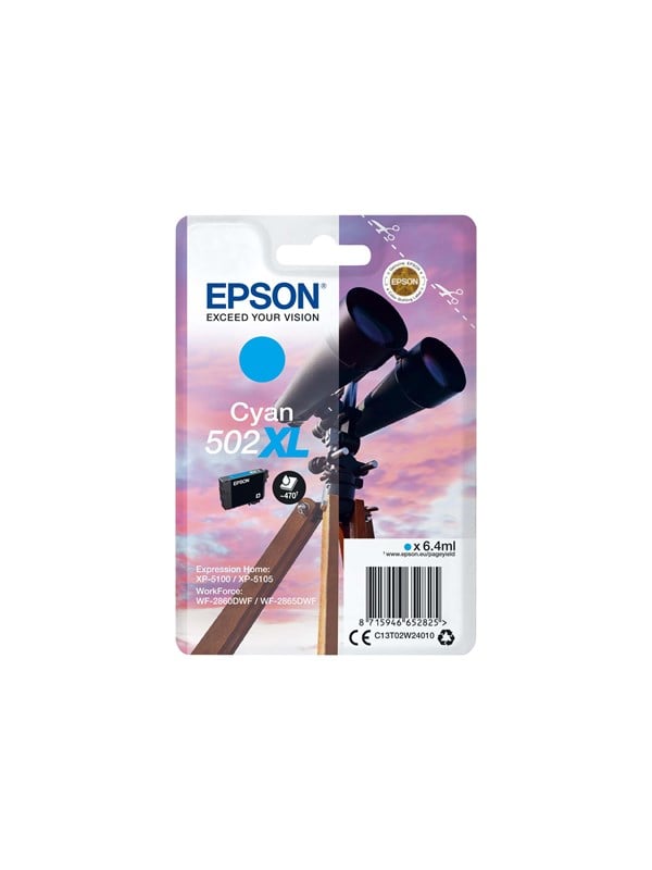 Epson 502 Høj Kapacitet Cyan Original Blækpatron Blækpatron Cyan
