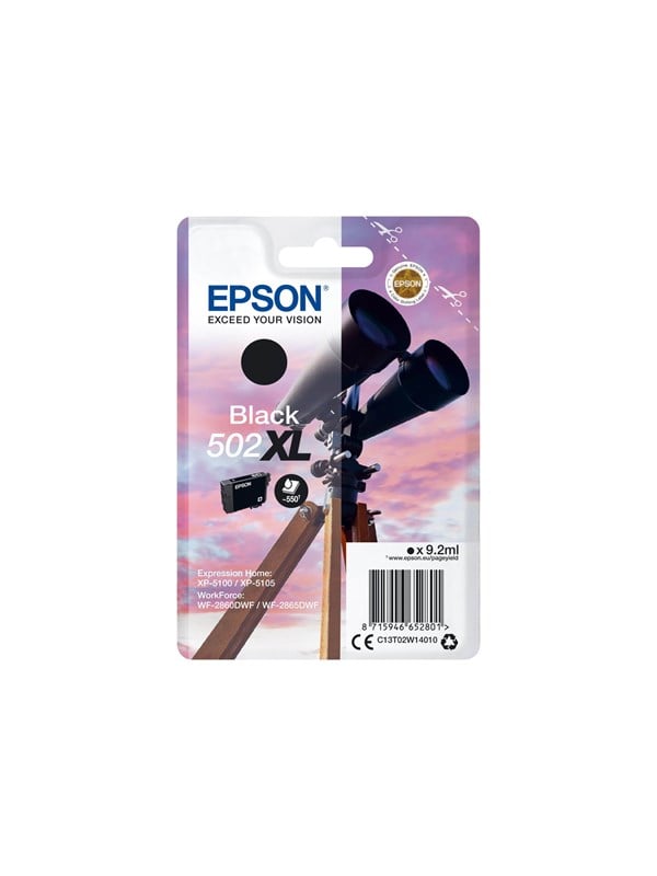 Epson 502 Høj Kapacitet Sort Original Blækpatron Blækpatron Sort