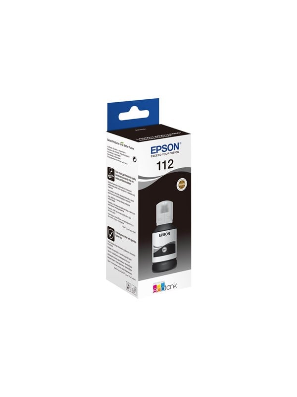 Epson Ink 112 Ecotank Pigment Black Bottle Blækrefill Sort