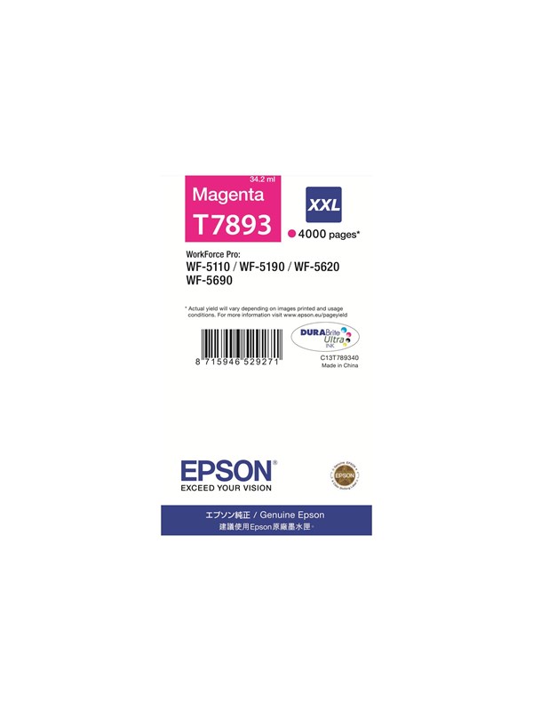 Epson 7893 Magenta Ink T7893 Blækpatron Magenta