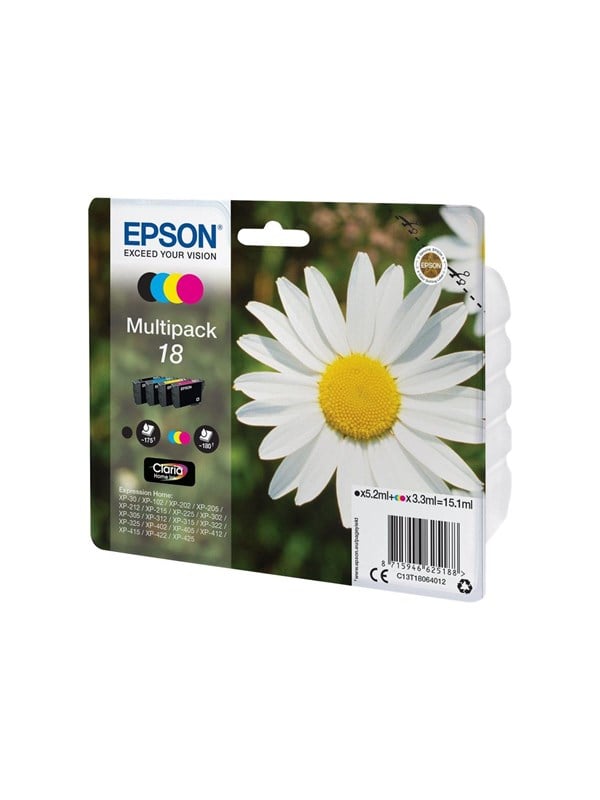 Epson 18 Multipack Black Cyan Magenta Yellow Ink Blækpatron Cyan