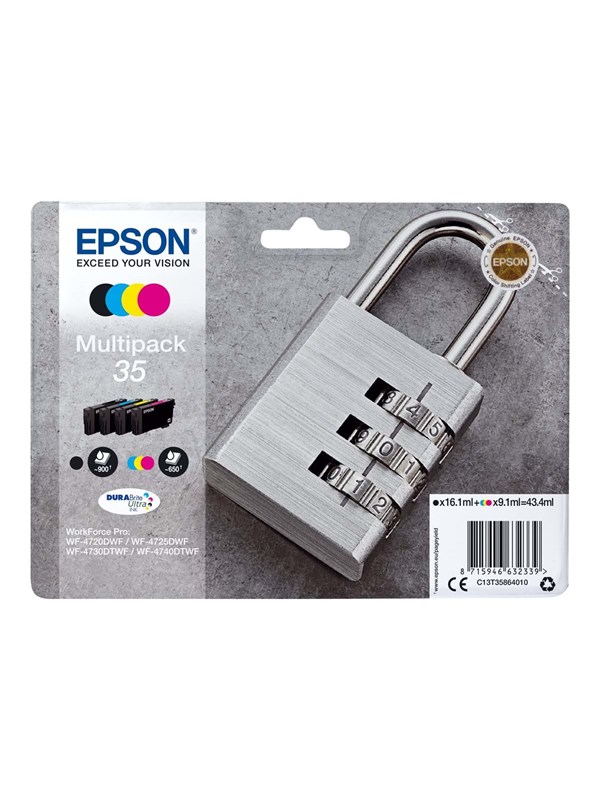 Epson 35 Multipack Black Yellow Cyan Magenta Ink Blækpatron Cyan