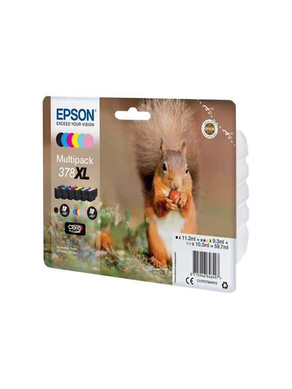 Epson 378 Multipack Pakker Sort Gul Cyan Magenta Lys Magenta Lys Cyan Original Blækpatron Blækpatron Cyan