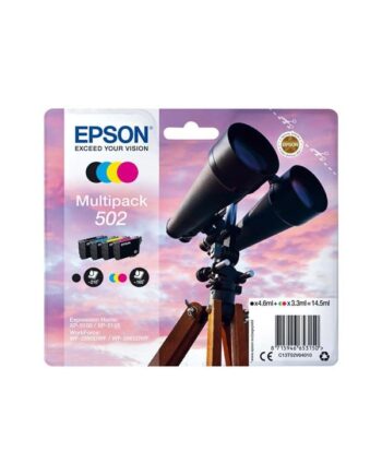Epson 502 Multipack   Pakker Sort Gul Cyan Magenta Original Blækpatron Blækpatron Sort