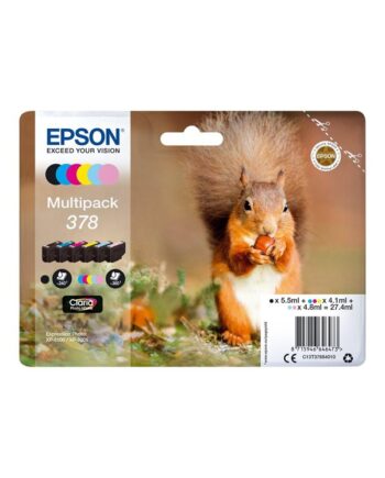 Epson 378 Multipack  -pack  Black Yellow Cyan Magenta Light Magenta Light Cyan  Blækpatron Cyan