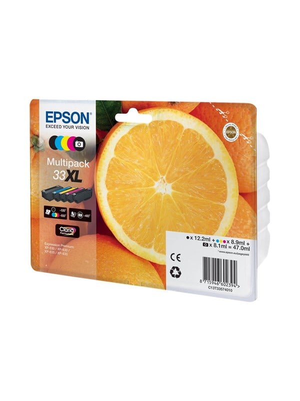 Epson 33 Multipack -pack Black Yellow Cyan Magenta Photo Black Blækpatron Cyan