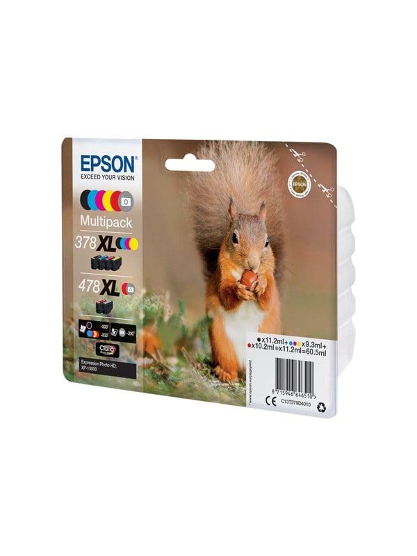 Epson 378 478 Multipack -pack Ink Grey Black Yellow Cyan Magenta Red Blækpatron Multicolor
