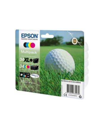Epson 34    Pakker   Sort Gul Cyan Magenta Original Blækpatron Blækpatron Cyan