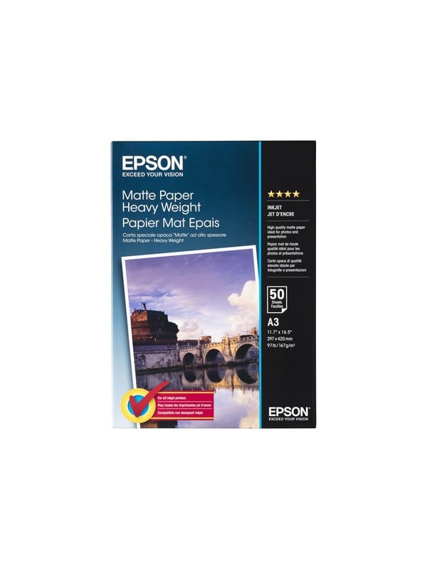 Epson Paper Matt Heavyweight A3 50 Sheets 167gm2