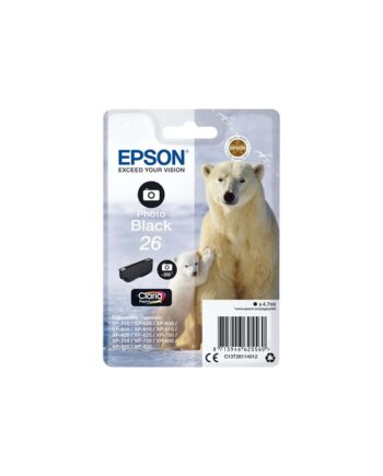 Epson 26 Photo Black Ink Blækpatron Foto Sort