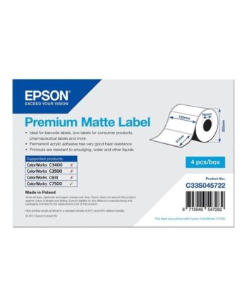Epson Premium Matte Label Die-cut Roll: 102mm   51mm   C33s045722