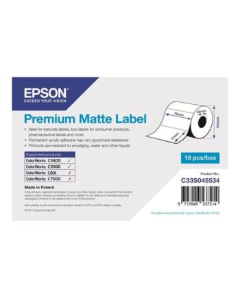 Epson Premium Matte Label Die-cut 76x51mm