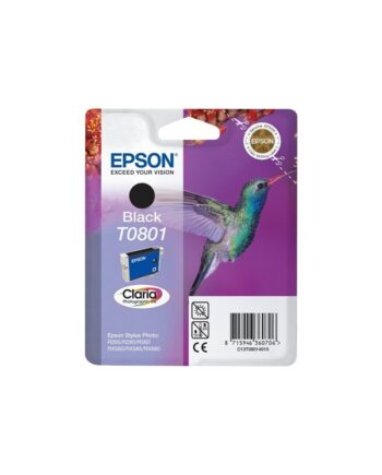 Epson T0801   C13t08014011 Black Ink 7ml Blækpatron Sort
