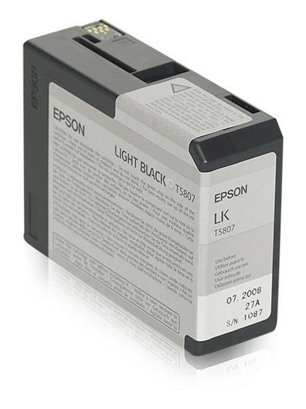 Epson T5807 Light Black Blækpatron Lys Sort