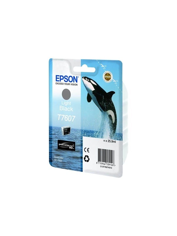 Epson T7607 Light Black Ink Blækpatron Lys Sort