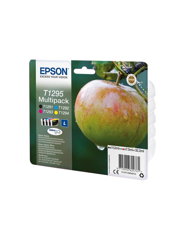 Epson T1295 Multipack -pack Black Yellow Cyan Magenta Blækpatron Sort Cyan Magenta Gul