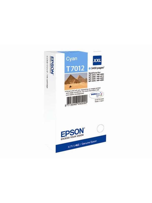 Epson T7012 Ink Cartridge Blækpatron Cyan