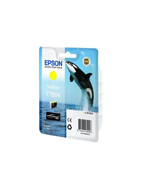 Epson T7604 Yellow Ink Blister Blækpatron Gul