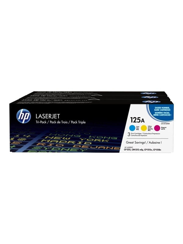 Hp 125a Cf373am -pack Toner Lasertoner Cyan Magenta Gul