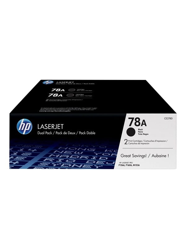 Hp 78ad Ce278ad -pack Black Toner Lasertoner Sort