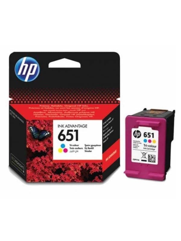Hp 651 C2p11ae Cyan Magenta Yellow Ink Blækpatron Dye-based Tricolor