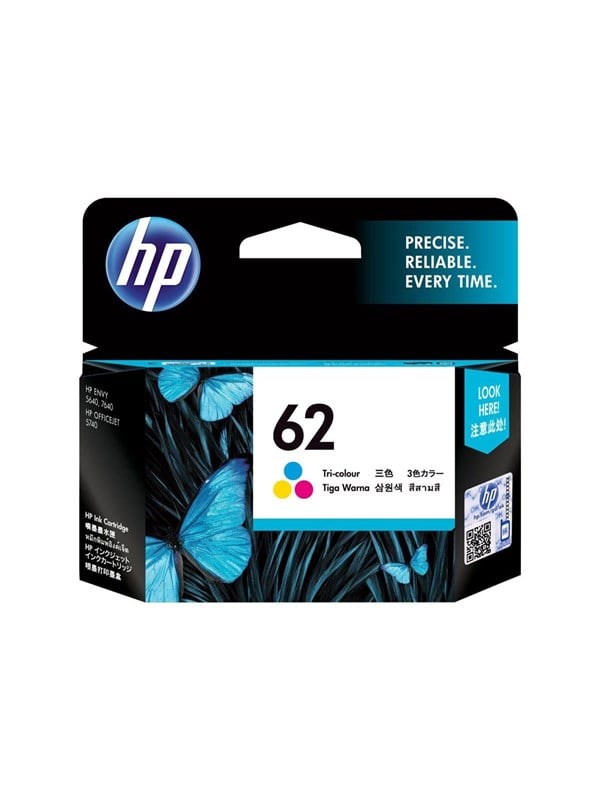 Hp 62 C2p06ae Tri-color Cyan Magenta Yellow Blækpatron Dye-based Tricolor