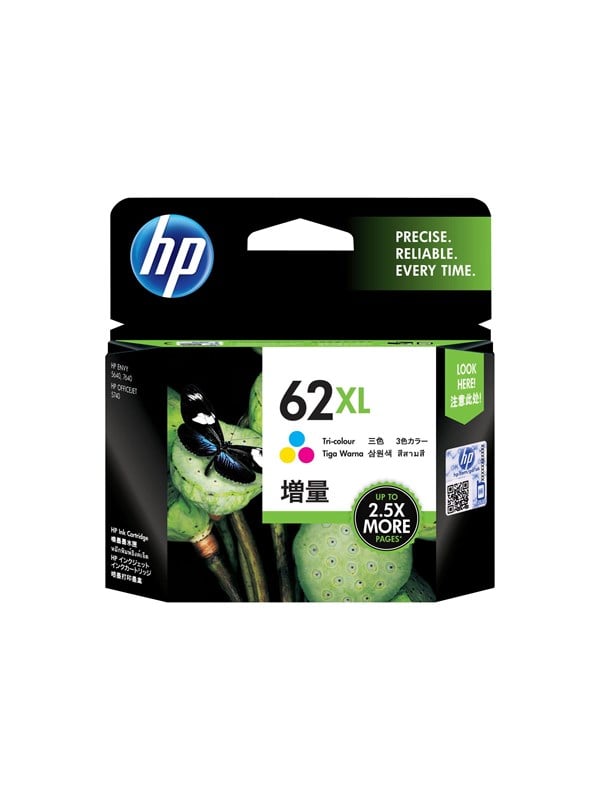 Hp 62 C2p07ae Tri-color Ink Cyan Magenta Yellow Blækpatron Dye-based Tricolor