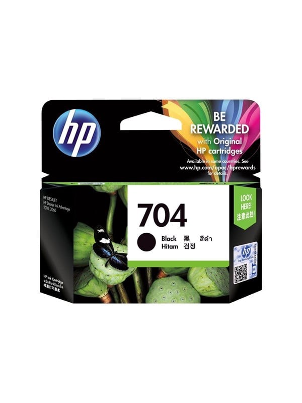 Hp 704 Cn692ae Black Ink Blækpatron Sort